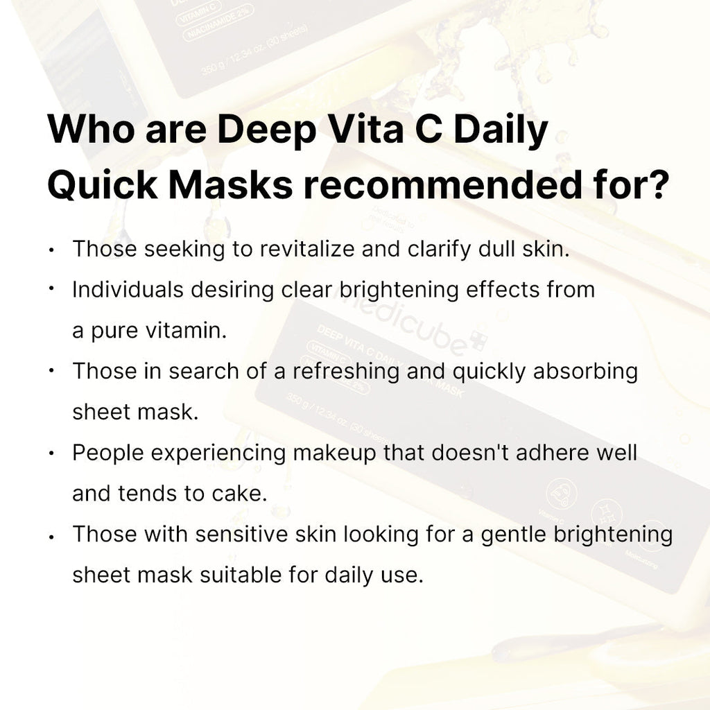 [Subscr.] Deep Vita C Daily Quick Masks - medicube.us